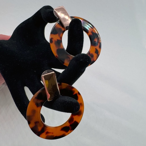 Large Vintage French Tortoise Shell Earrings - Picture 6 of 6